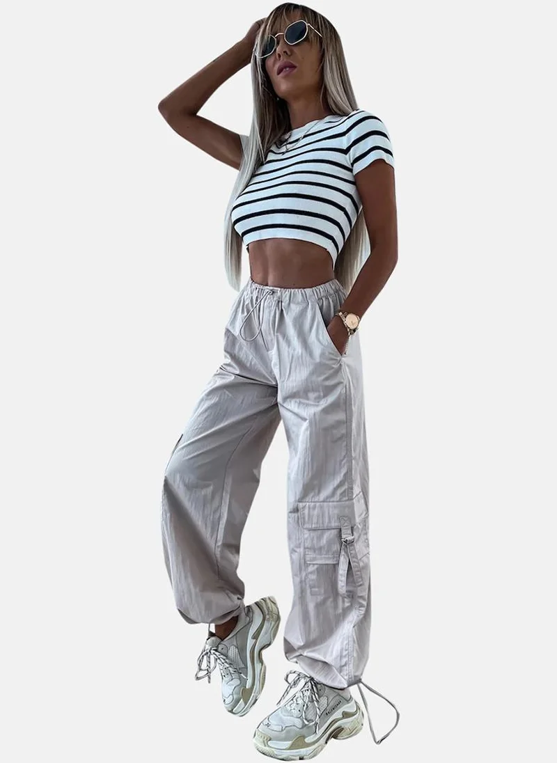 YUNIQEE Beige High Rise Jogger Trousers