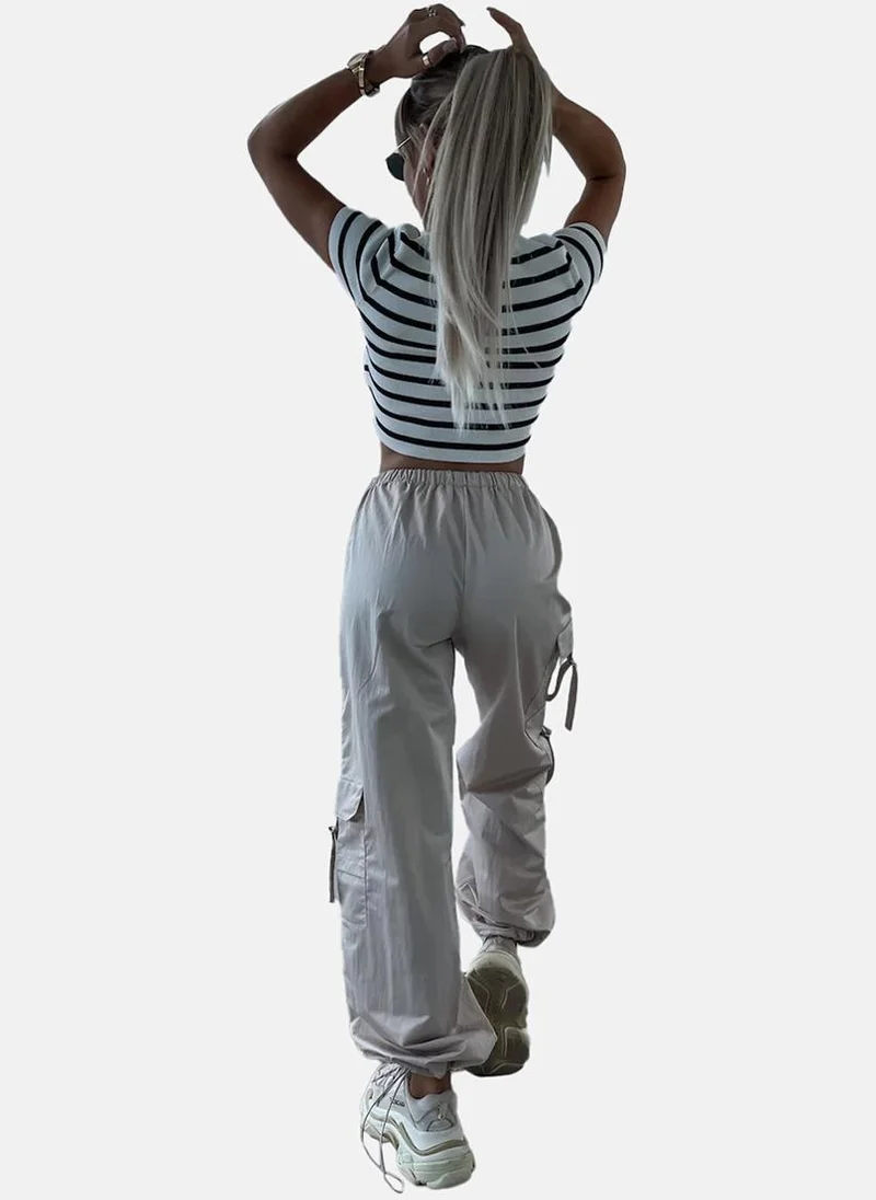 يونيكي Beige High Rise Jogger Trousers