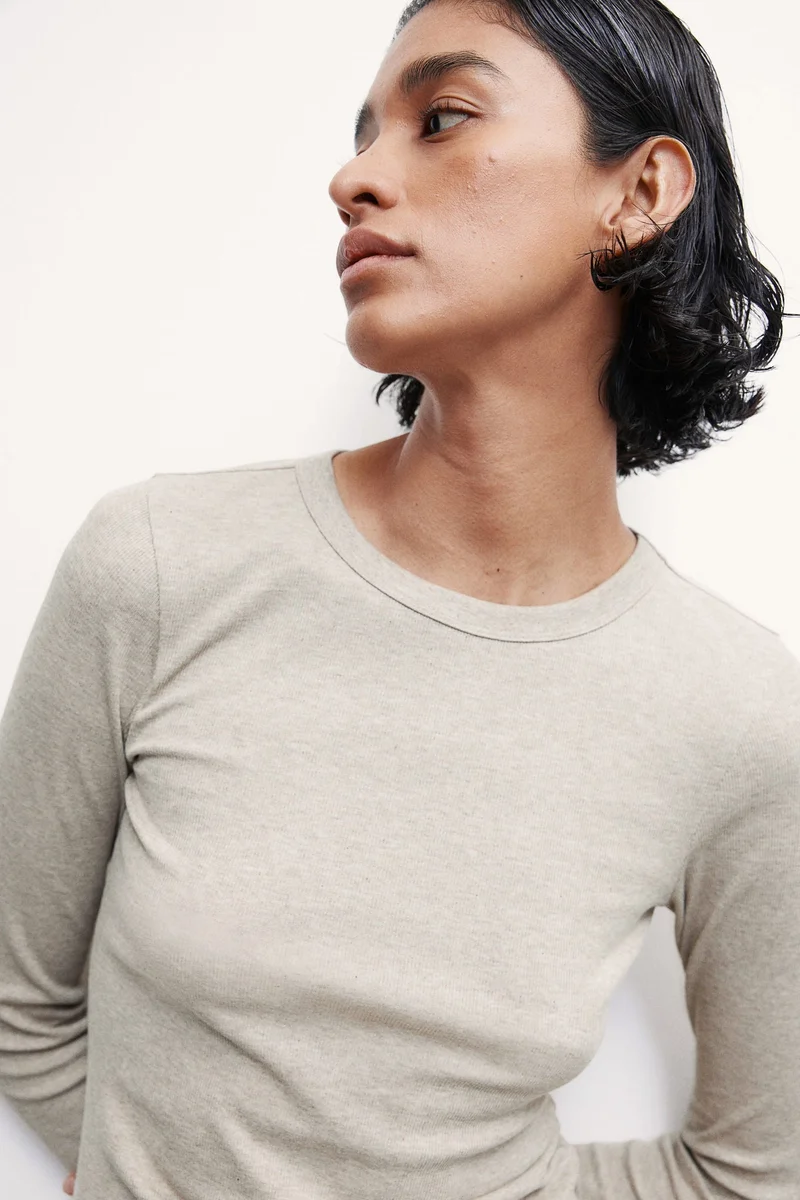 H&M Ribbed modal-blend top