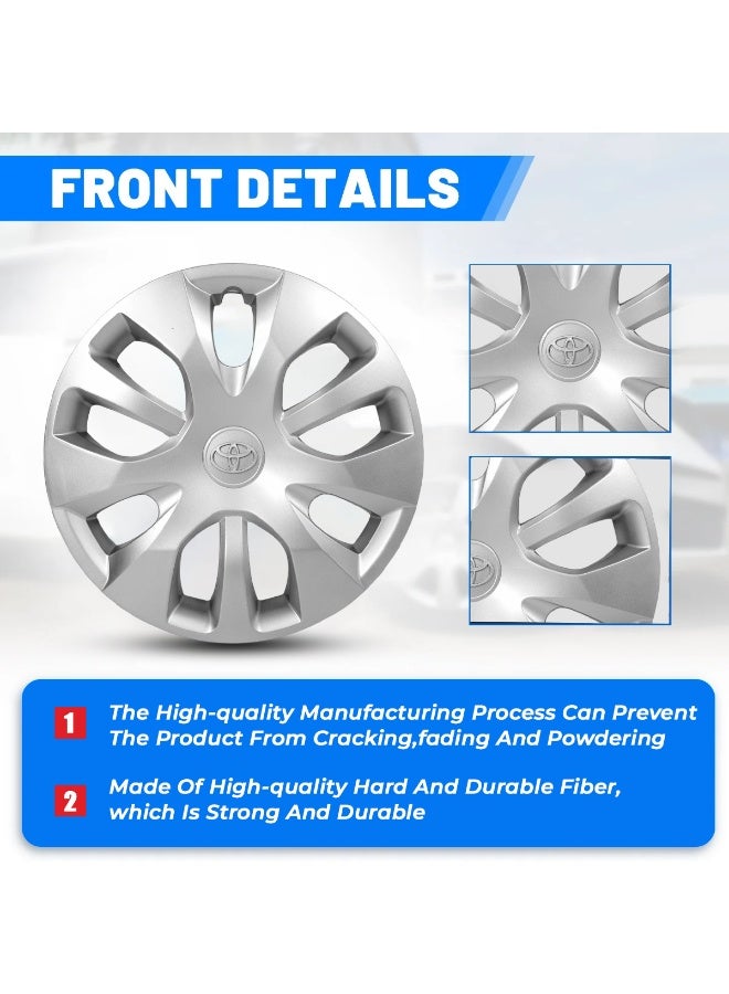 TOYOTA HX-1601 16 Inch Wheel Cover Set for Toyota Hilux 2018–2022 – Durable ABS Fiber Hub Caps with Secure Retention Ring, Anti-Crack & Anti-Fade Finish, Easy Clip-On Installation, Fits R16 Tire Size - Image 5
