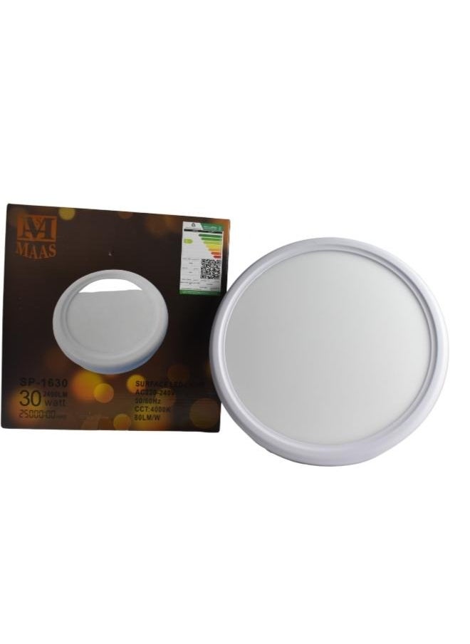 MAAS LED lamp with a circular design and very thin, mounted on the wall, recessed LED ceiling lamp, 2400 lumens, 30 watts, white  - Image 2