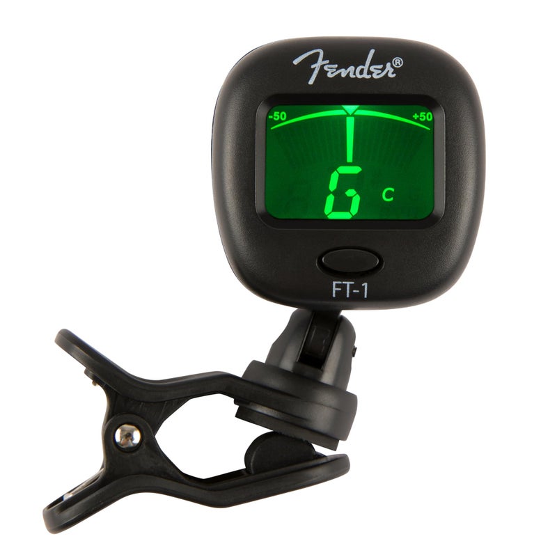 Fender FT1 Professional Guitar Tuner Clip On with 1Year Warranty FullRange Chromatic Guitar Tuner with DualRotating Hinges A4 Calibration