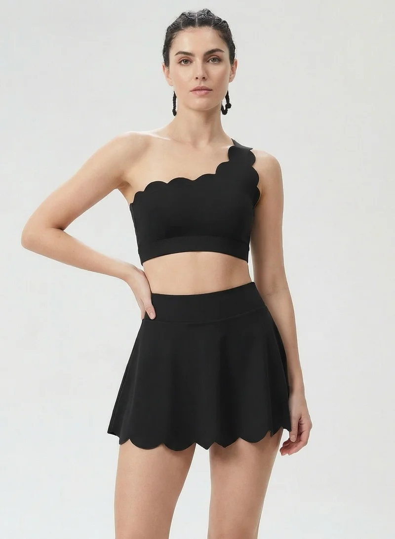 SVL Padel & Tennis Skirt with Built-in Shorts and Pocket - Black - SVL