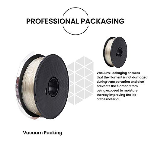 Tesseract Premium PLA + 1.75mm 3D Printing Filament | Dimensional Accuracy +/- 0.03mm | Compatible with Most FDM Printers | 1 KG 3D Printer Filament - PLA Natural/Clear (Quantity 1) - Image 5