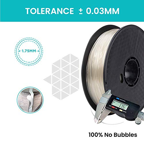 Tesseract Premium PLA + 1.75mm 3D Printing Filament | Dimensional Accuracy +/- 0.03mm | Compatible with Most FDM Printers | 1 KG 3D Printer Filament - PLA Natural/Clear (Quantity 1) - Image 2