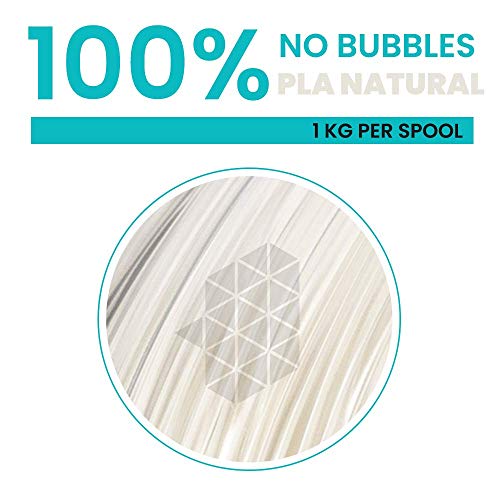 Tesseract Premium PLA + 1.75mm 3D Printing Filament | Dimensional Accuracy +/- 0.03mm | Compatible with Most FDM Printers | 1 KG 3D Printer Filament - PLA Natural/Clear (Quantity 1) - Image 3