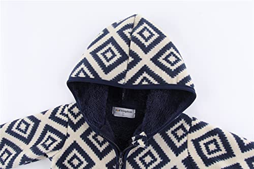 Mud Kingdom Little Girls Polar Fleece Jacket Cute Dots Printing Khaki Thick Warm Outerwear 5T - Image 5