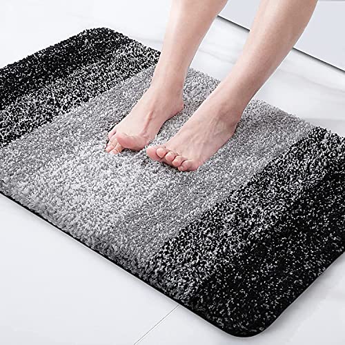T Decore Microfiber Door Mats For Home Entrance Living Room | Anti Skid Doormats For Bathroom Entrance And Bedrooms | Main Door Mats For Entrance (Black, 16 X 24 Inch), Large Rectangle - Image 1