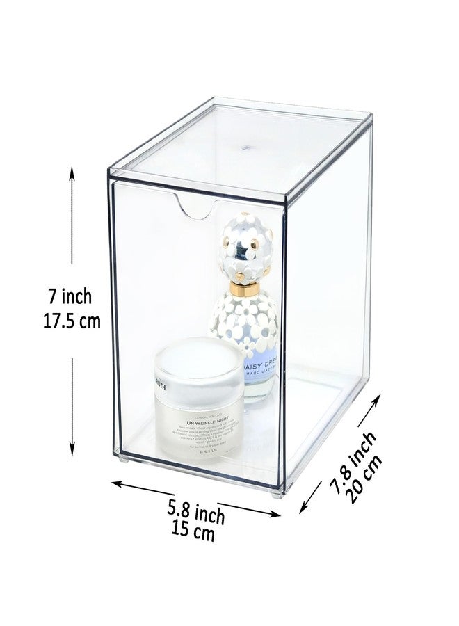 Youngever 2 Pack Large Stackable Organizer Drawers, Stackable Makeup Organizer, Stackable Makeup Storage, Clear Cosmetic Organizers, Makeup Organizer Drawers (6" x 8" x 7") - Image 2
