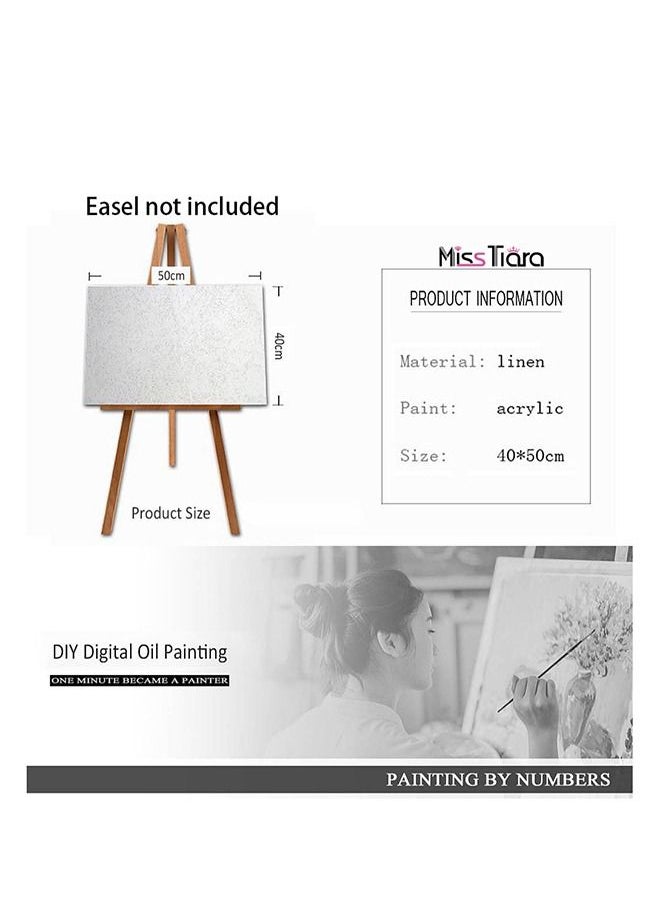 MissTiara - Diy Painting By Numbers Kit Canvas Oil Painting Hand Painted With Wooden Inner Frame 40×50CM - Image 1