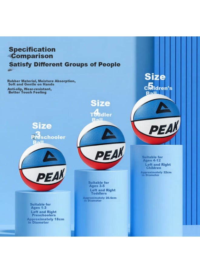 PEAK Basketball Kids Size 3 Durable Rubber Blue Ball For Toddlers, Primary School Students, And Teenagers For Indoor And Outdoor Use - Image 5