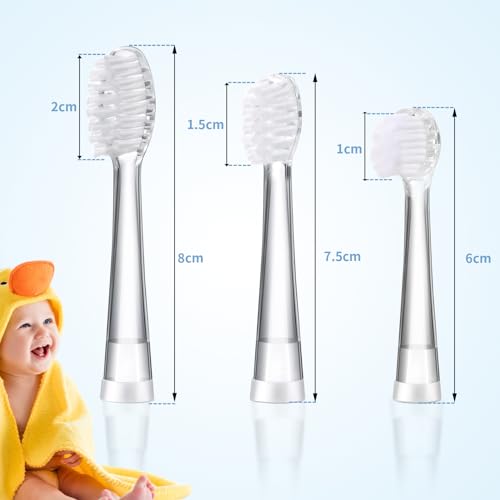 KOPBTBOY Baby Toothbrush Heads Compatible with Seago SG-513/SG-977/EK6, Compatible with Dada-Tech-BB1/977/K6, Compatible with Brush-Baby WildOnes/KIDZSONIC(8-18 Month) - Image 5