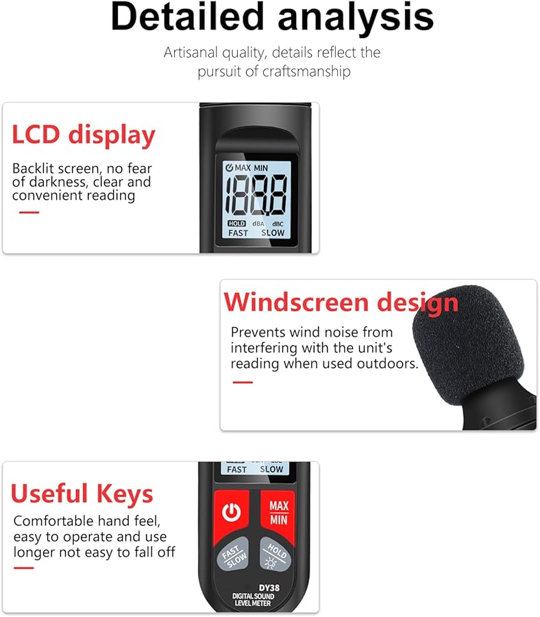 Digital Sound Level Meter Noise Decibel Tester Environmental Monitoring Easy to Use - Image 5