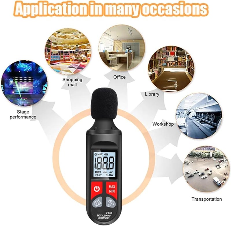 Digital Sound Level Meter Noise Decibel Tester Environmental Monitoring Easy to Use - Image 3