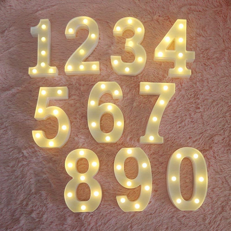 MIRADH LED Marquee Letter Lights Sign Light Up Alphabet Letters for Wedding Birthday Party Christmas Home Bar Decoration Warm White Number3 - Image 4