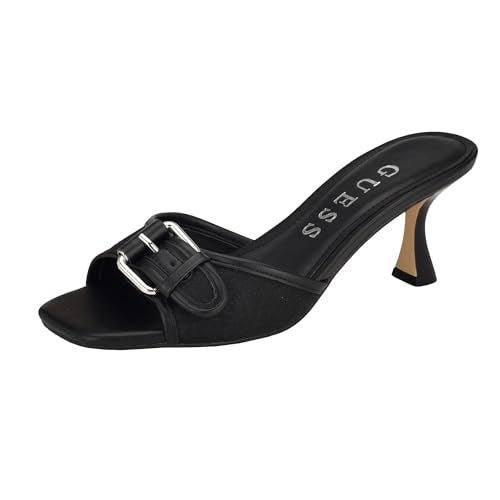 Guess Women's Dista Heeled Sandal, Black Patent 002, 5.5 - Image 1