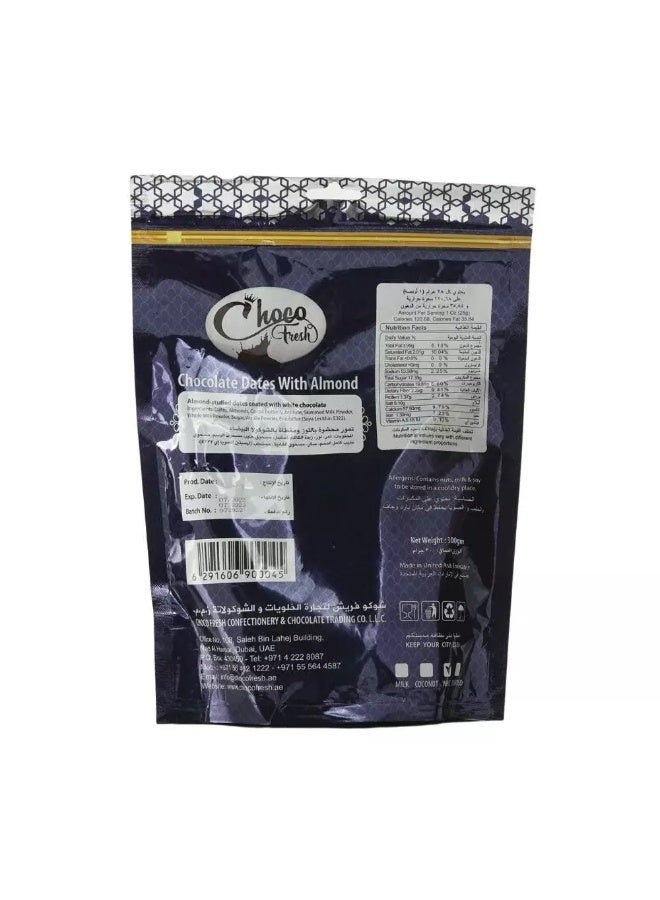 Choco Fresh شوكولاتة شوكو فريش، شوكولاتة التمر مع اللوز - 300 جرام - Image 2