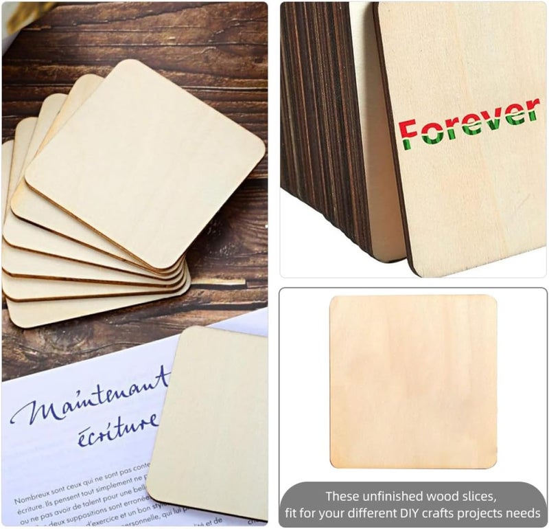 ABOOFAN 10pcs 15cm Unfinished Wooden Squares DIY Woodcraft Boards for Painting, Engraving, and Home Decoration Supplies - Image 4