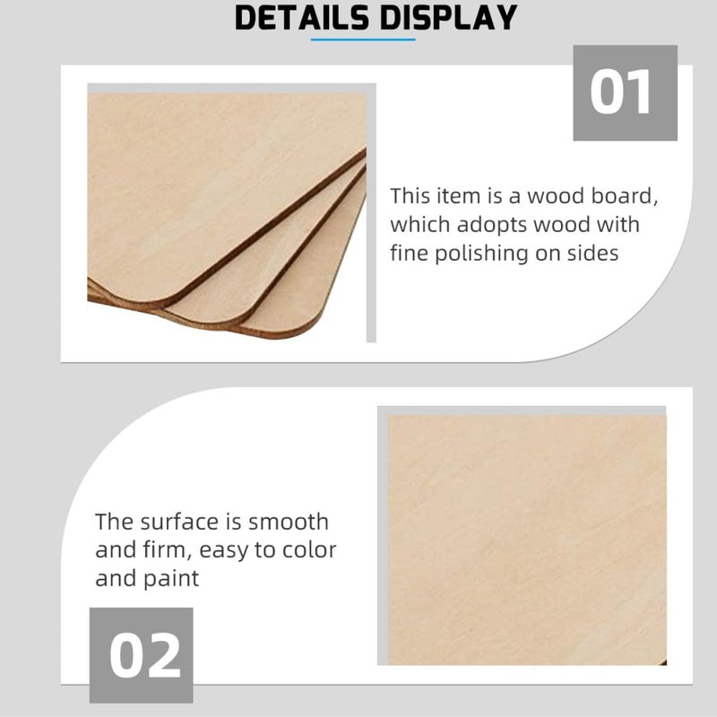 ABOOFAN 10pcs 15cm Unfinished Wooden Squares DIY Woodcraft Boards for Painting, Engraving, and Home Decoration Supplies - Image 3