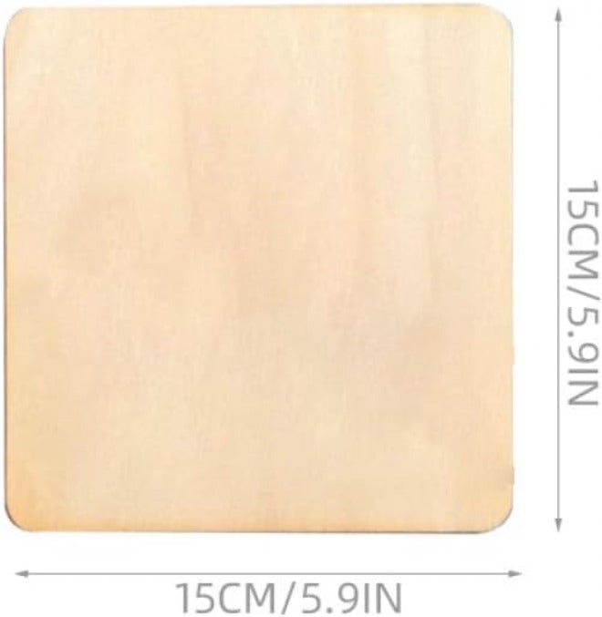 ABOOFAN 10pcs 15cm Unfinished Wooden Squares DIY Woodcraft Boards for Painting, Engraving, and Home Decoration Supplies - Image 2