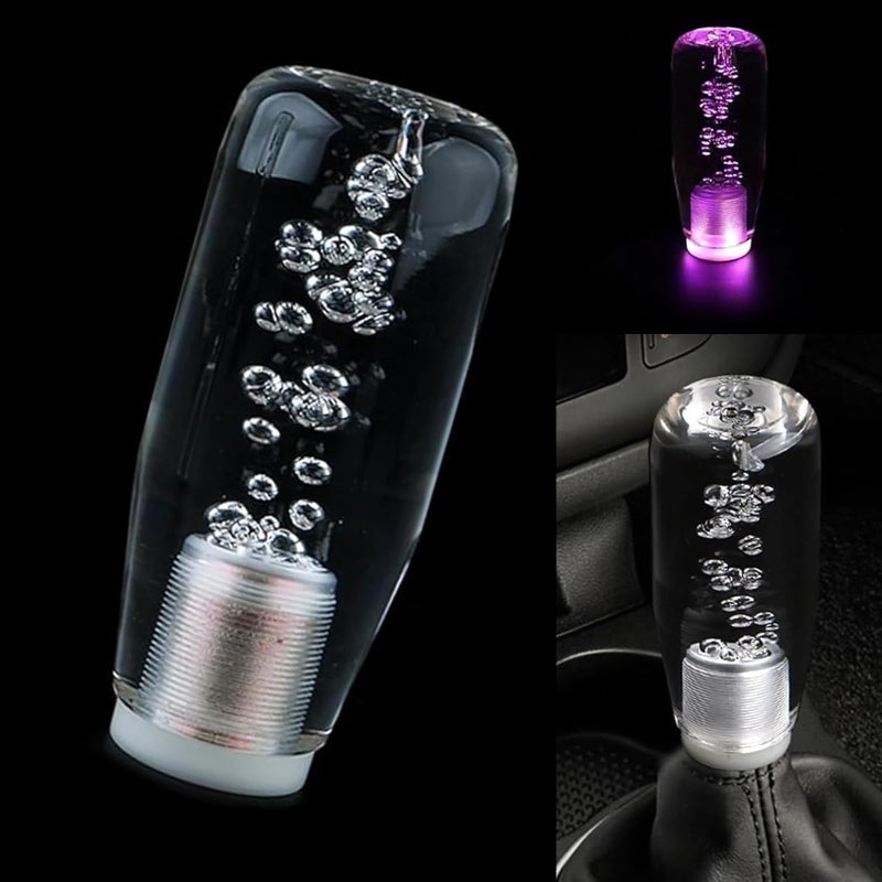 Sumjig 1 PC Car Speed Shift Knob 394 x 17 x 118 Transparent Crystal Bubble Gear Shift Knob with LED Lights Easy to Install Suitable for Most Car Models - Image 3