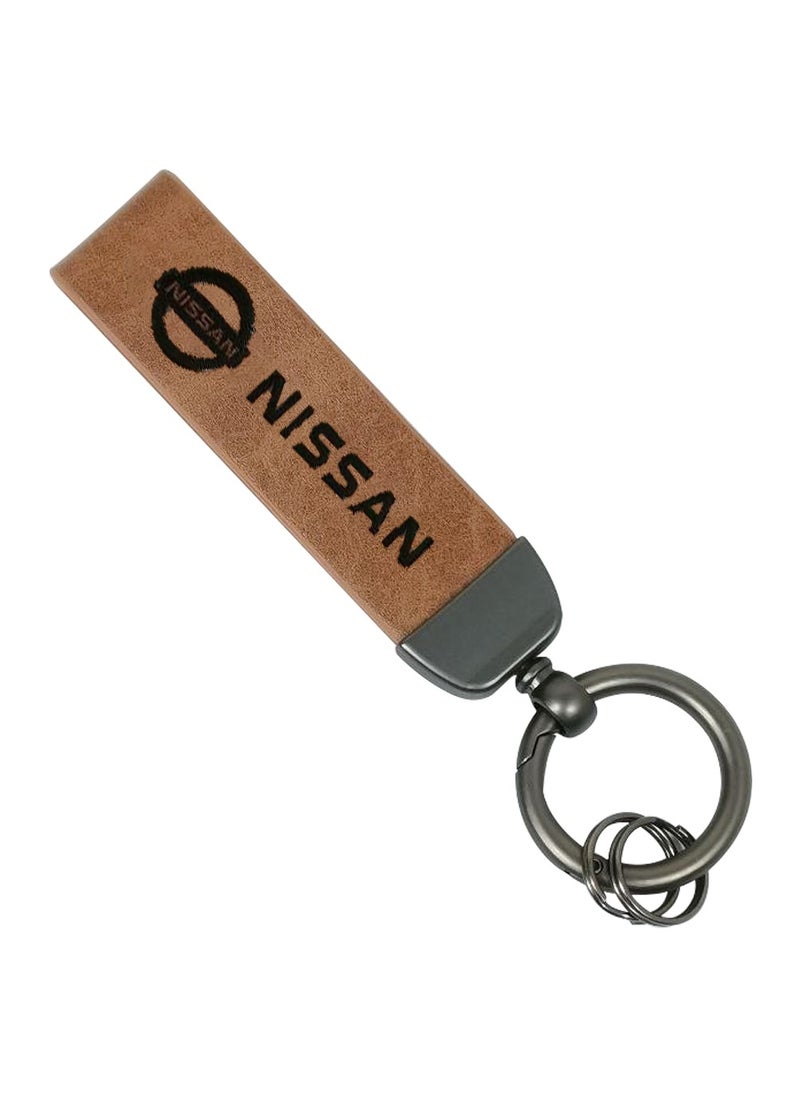 Nissan Car Key Chain Super Finish Metal Ring PU Leather Strap Keychain Home Key Chain Car Keychain NISSAN 1Pcs  - Image 2