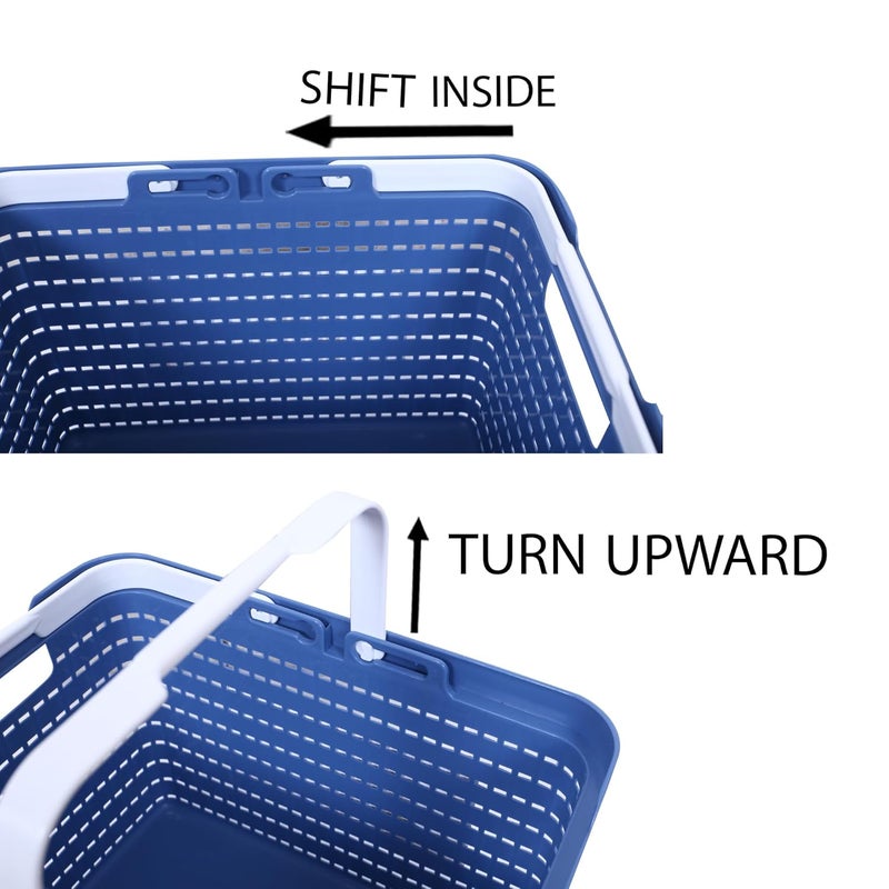 Kuber Industries Basket | Plastic Fruits Storage Basket | Picnic Storage Basket | Kitchen Storage Basket | Stationery Storage Basket | FLORA-333 | Pack of 3 | Multicolor - Image 5