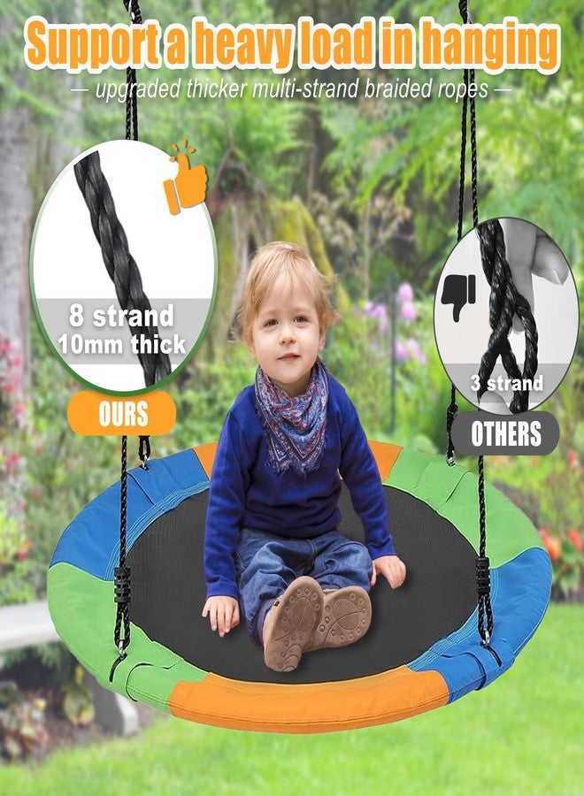 JAOTREL Tree Swings for Kids Outdoor, 40 Inch Diameter 600lb Weight & Adjustable Hanging Ropes Tree Swings, Great for Playground Swing, Backyard and Playroom(3 Colors) (Multicolor) - Image 3
