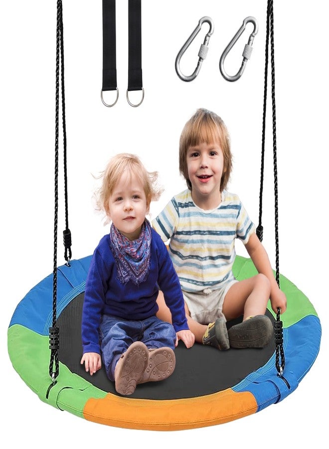 JAOTREL Tree Swings for Kids Outdoor, 40 Inch Diameter 600lb Weight & Adjustable Hanging Ropes Tree Swings, Great for Playground Swing, Backyard and Playroom(3 Colors) (Multicolor) - Image 1