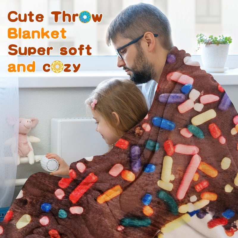 SeaRoomy Donuts Blanket, Wrap Throw Food Blanket, Novelty Funny Flannel Round Blankets Funny Gifts for Teens Boys and Girls - Image 5