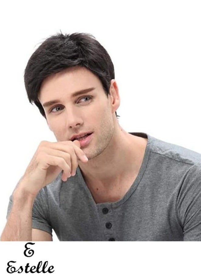 Estelle Men Wigs Natural Men's Short Hair Wig Micro Curly Wigs Hair Wig Estelle Black No 01  - Image 1
