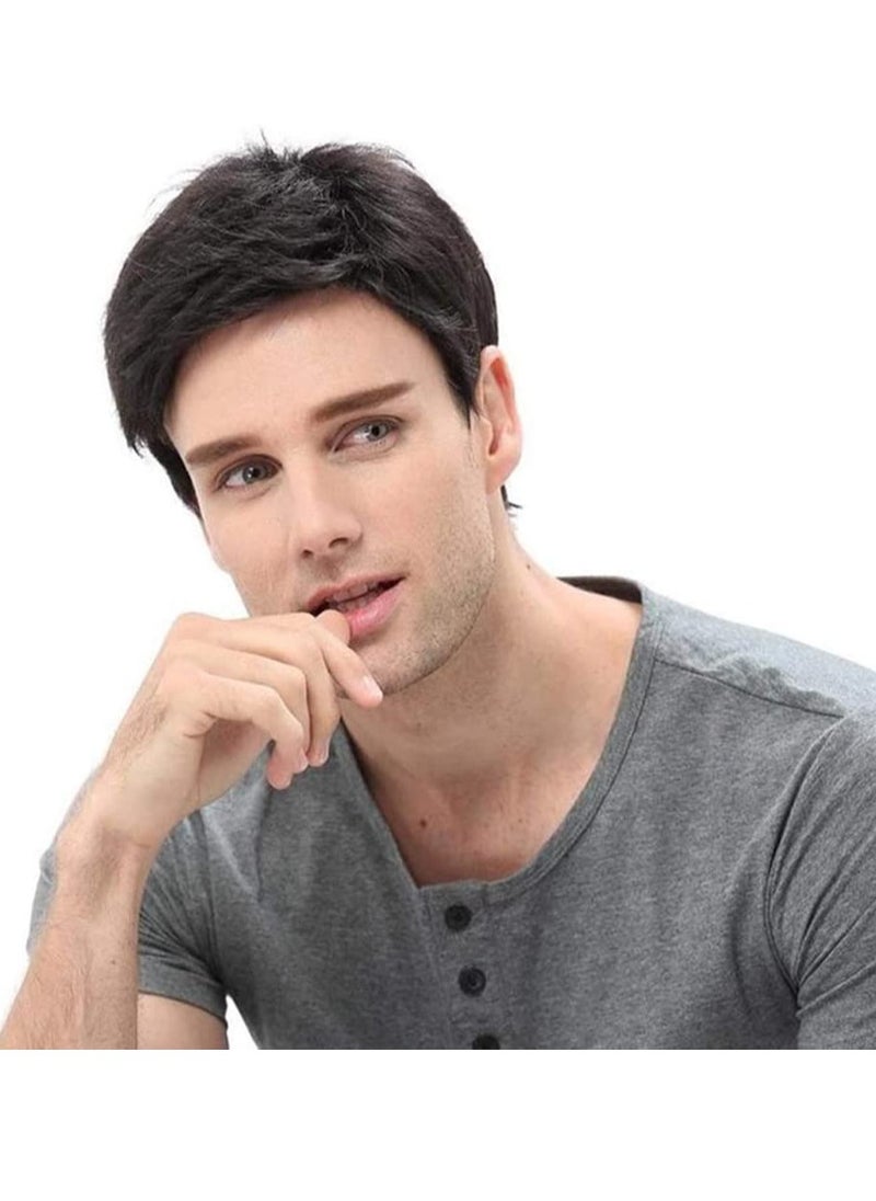 Estelle Men Wigs Natural Men's Short Hair Wig Micro Curly Wigs Hair Wig Estelle Black No 01  - Image 2