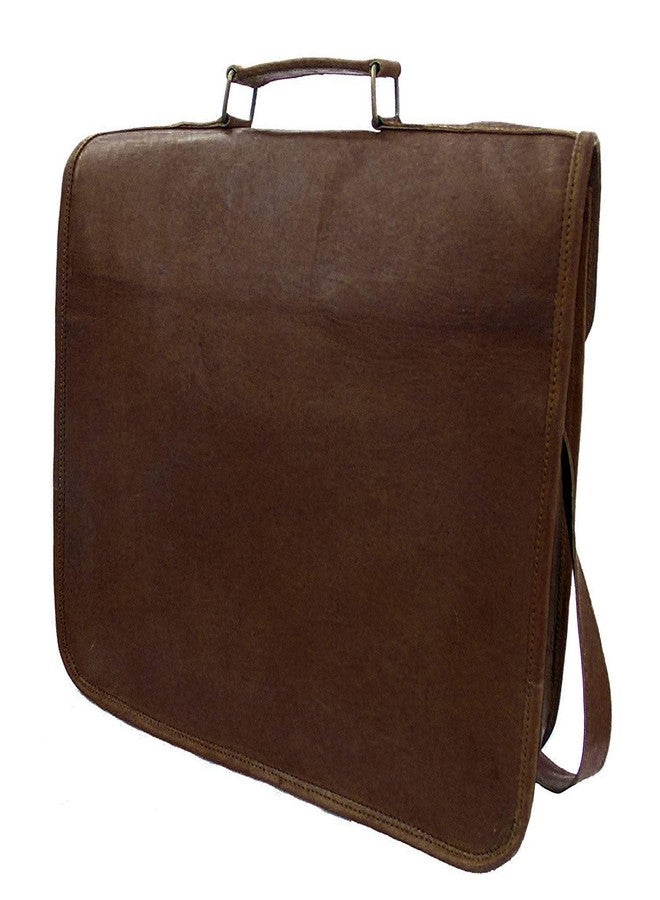 RSN 18 Inch Real Leather Brown Office Briefcase Cum Laptop Messenger Shoulder Bag - Image 3