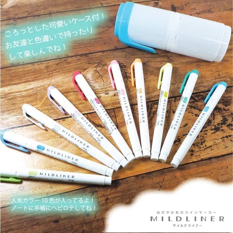 Zebra Pen هايلايتر زيبرا ميلدلاينر WKT7-HD-Y-AZ، 10 ألوان، مع علبة صلبة، أصفر - Image 5