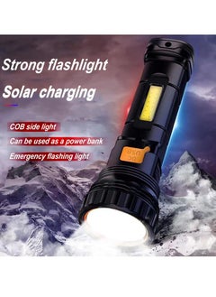 Y&D Flashlight, Solar or Rechargeable 1000 Lumens LED Flashlight Multi Function, with Emergency Strobe Light and 1200 Mah Battery, Power Supply USB Charging Cable, Fast  - Image 2