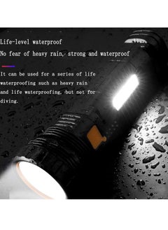 Y&D Flashlight, Solar or Rechargeable 1000 Lumens LED Flashlight Multi Function, with Emergency Strobe Light and 1200 Mah Battery, Power Supply USB Charging Cable, Fast  - Image 4