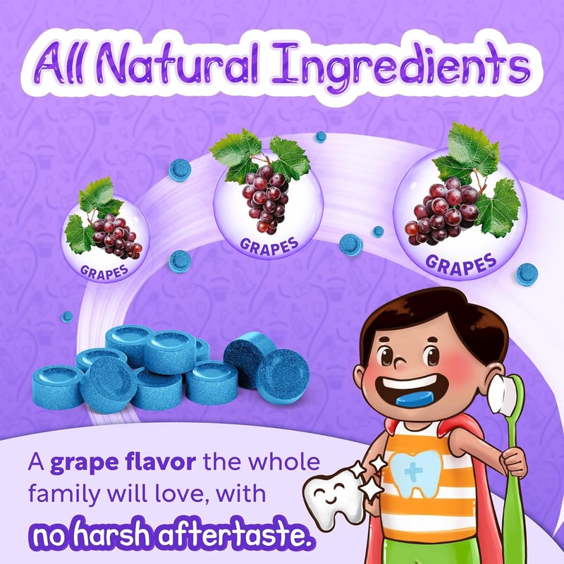 JJ CARE أقراص كشف البلاك من JJ Care للأطفال - 48 حبة، بنكهة العنب - Image 5