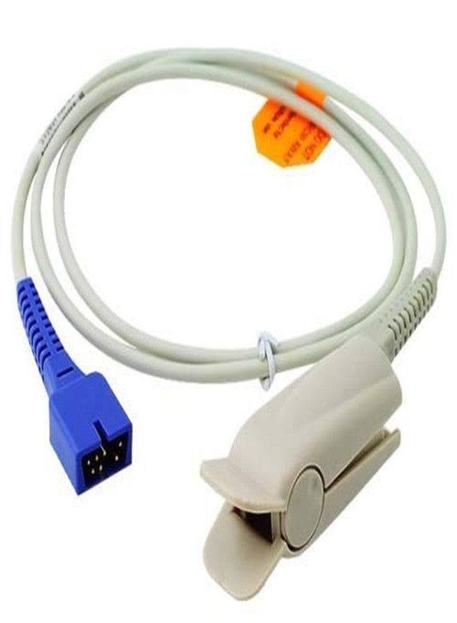 DMS Nellcor DS100A Oximax Compatible Clip Type Adult SpO2 Probe Sensor Cable (White, 1 m) - Image 1