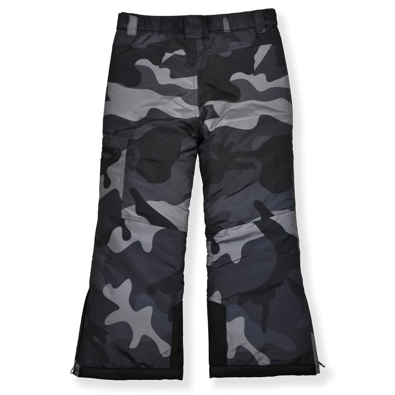 Arctic Quest Insulated Ski and Snow Pants for Boys and Girls, Water Resistant Trousers for Kids Black Camo - Image 2