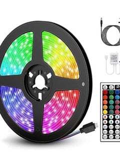ماركة غير محددة شريط اضاءة ليد RGB 5050 بوضع اضاءة متعددة الالوان مزودة بـ150 لمبة LED ومقاوم للماء بدرجة الحماية من الاتربة والماء IP65 مع ريموت كنترول ملائم لسقف الغرفة والاماكن الداخلية والخارجية، 5 امتار 