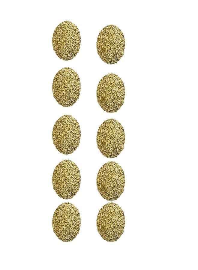 FINEWORLD [FW-Show BUTTONS1-10] Show Buttons,Golden Color,Sew-on Buttons Spring snap Fastener, Rustless Fabric Covered Stylish Look,Pack of 10 Pieces with Storage Box. - Image 1