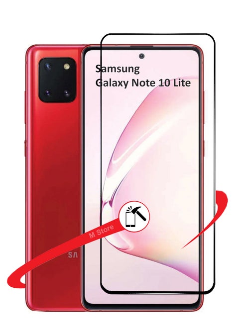 واقي شاشة لهاتف Samsung Galaxy Note 10 Lite - واقي شاشة من الزجاج المقوى من الحافة إلى الحافة، شفافية عالية، لمسة رقيقة، مضاد للانفجار، حواف مقوسة ناعمة، سهل التركيب