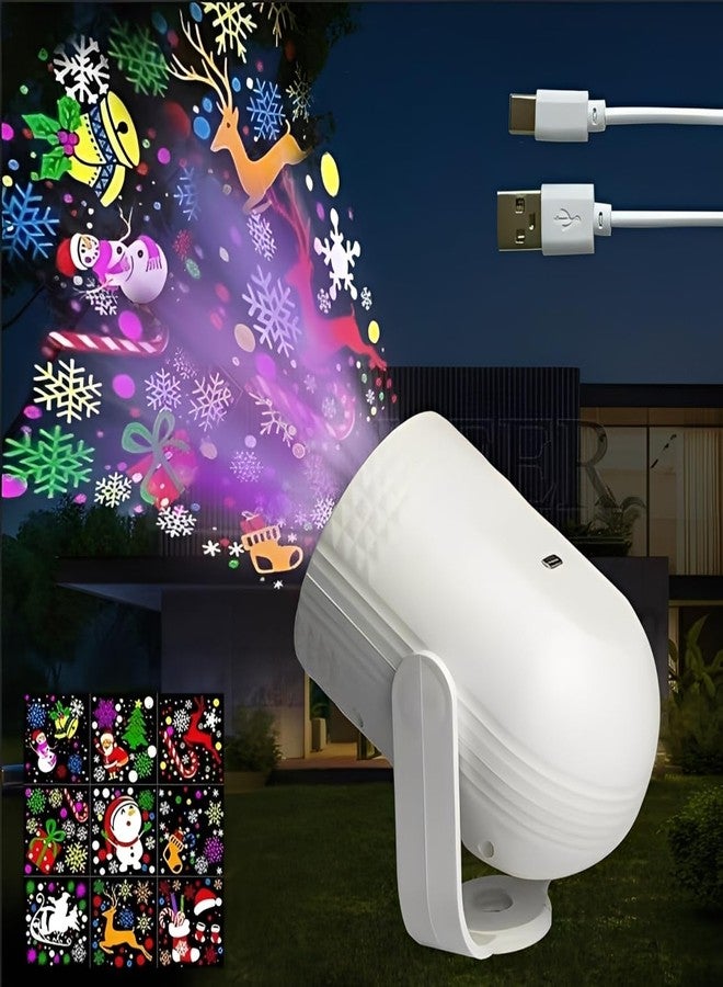 ADKD Christmas LED Projector Light for Home Décor – Rotating Snowflake, Snowman & Reindeer Projection Lamp | Festive Decorative Light for Kids Room, Party & Christmas Decoration (Random Color) - Image 4