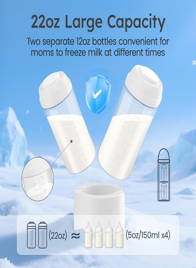 AOOTSMILE Portable Breast Milk Cooler for Travel, 22oz Large Capacity Breastmilk Chiller for Working Moms, 360° Cooling Keeps Milk Chilled 24 Hours, Includes 2 Baby Bottles, Breastfeeding Essentials - Image 5