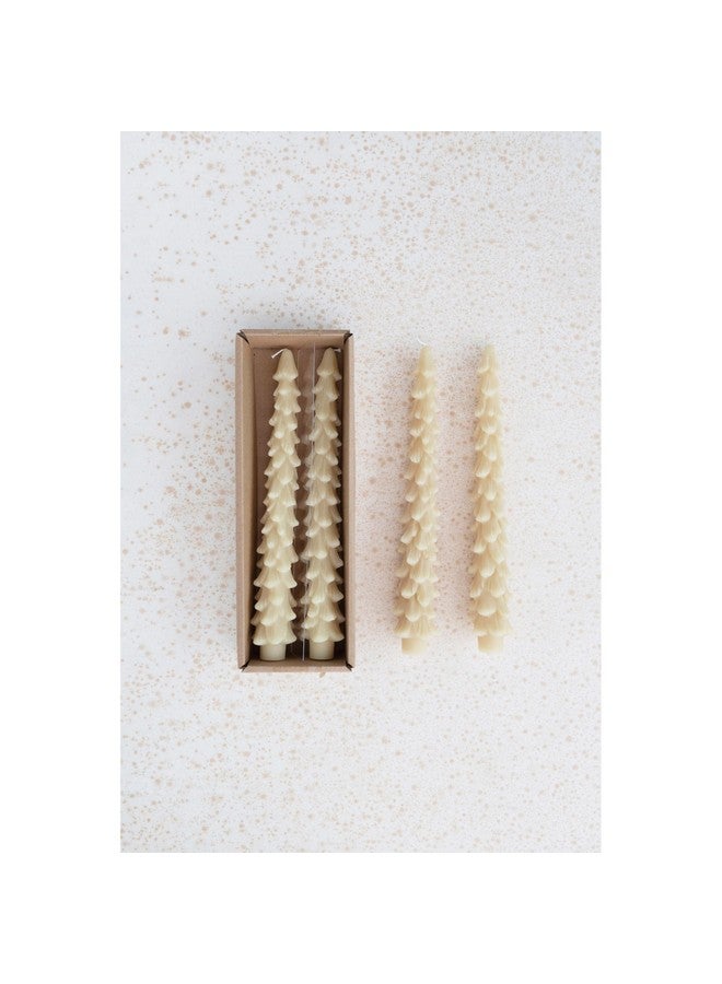 Creative Co-op شموع عمودية على شكل شجرة بدون رائحة من كرييتيف كوو، بيج بيض عيد الميلاد، مجموعة مغلّفة من 2 - Image 4