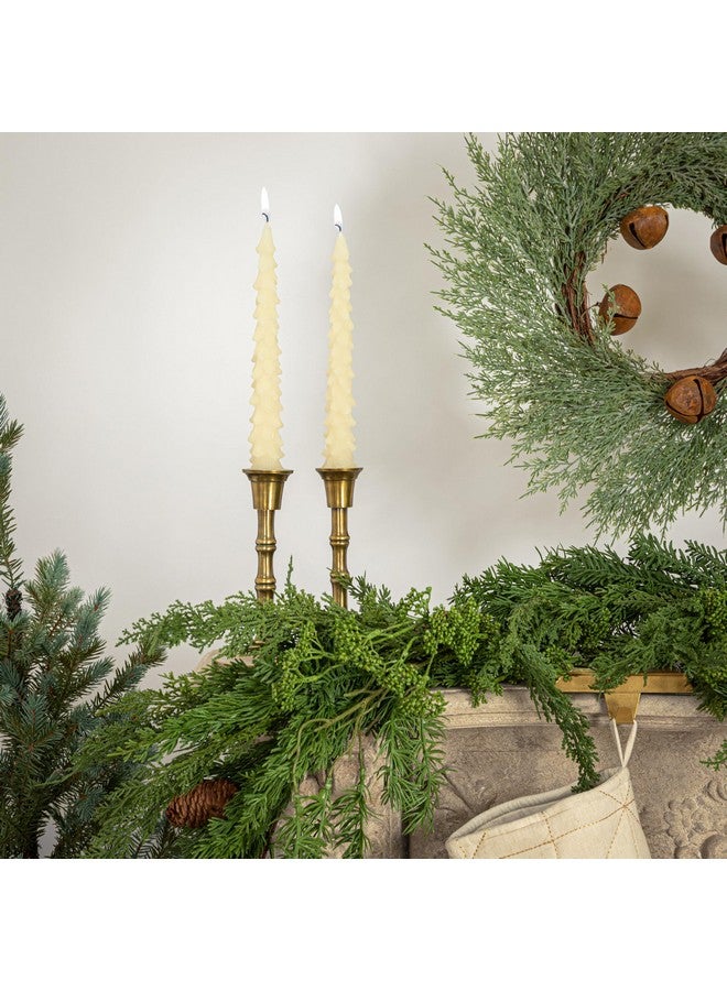 Creative Co-op شموع عمودية على شكل شجرة بدون رائحة من كرييتيف كوو، بيج بيض عيد الميلاد، مجموعة مغلّفة من 2 - Image 2