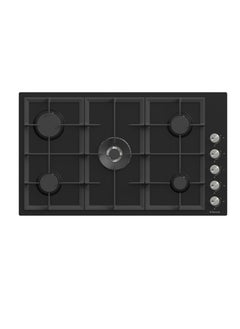 Starway Starway Black Built In Glass 5 Burner Cooker, 90x52cm, Total Safety, Auto ignition,  Cast iron pan support, High Quality Material  - Image 1