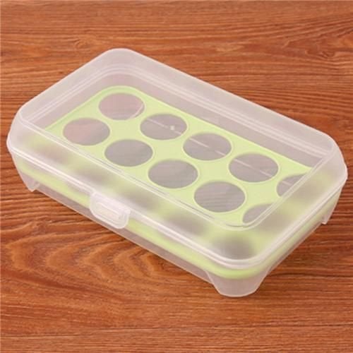 QUALIZA 15 grids Egg Storage Box Container Tray for Fridge with Eggs Preservation Carry BoxCase Tray15 Grids - Image 5