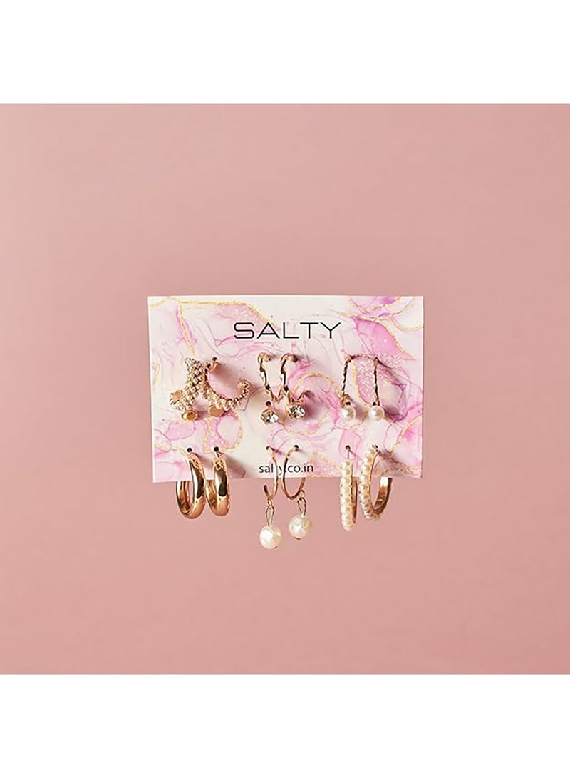 سالتي مجموعة سالتي من ١٧ قرطًا بوهيميًا وقلادة إنفينيتي اللانهائية للنساء | طقم مجوهرات أنيق ومتين | ملابس عصرية يومية | هدية للزوجة والأخت والأم | مثالية لأعياد الميلاد والديوالي - Image 4