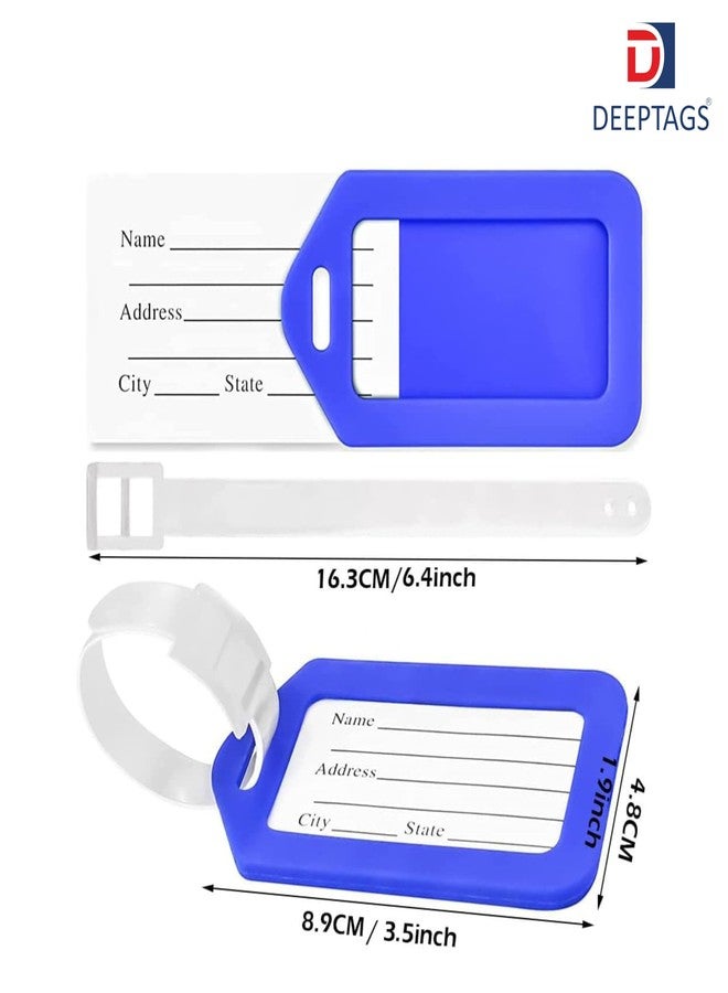 DEEPTAGS Luggage Tags, Plastic Luggage Identifiers with Lanyard, Travel Suitcase Bag Baggage Tags, Luggage Label, Multicolor - 6 PCS - Image 2